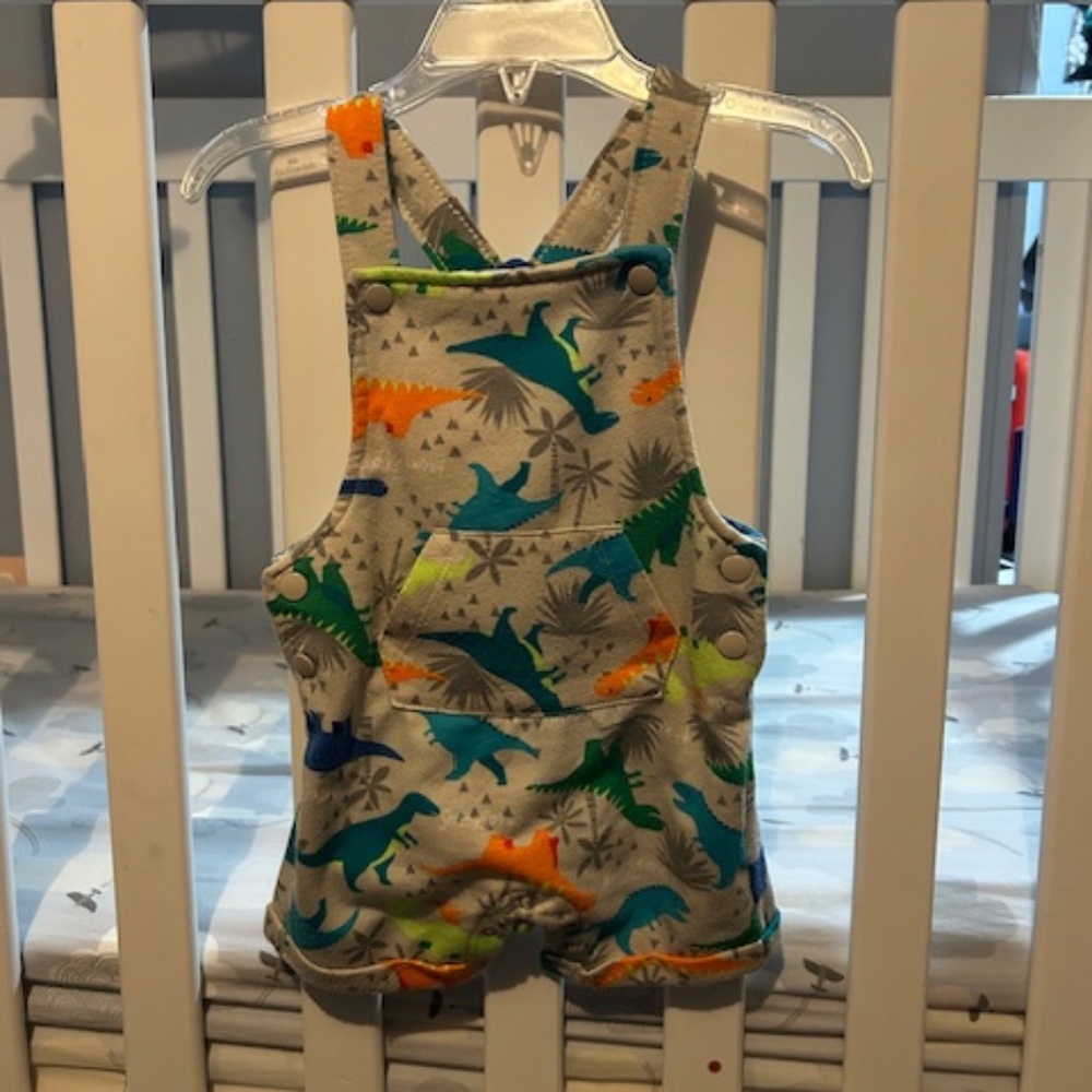 Wonder Nation -Multicolor Dinosaur baby overalls, 3-6 months